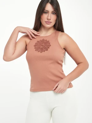 Top damski prążkowany z haftem TWINSET Twinset Milano