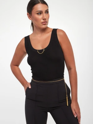 Top damski prążkowany z jedwabiem ELISABETTA FRANCHI