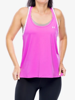 Top damski Under Armour Knockout Tank - vivid magenta/white