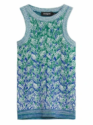 Top Desigual niebieski