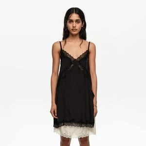 Top długi bieliźniany czarny efekt sprania BIMBA Y LOLA