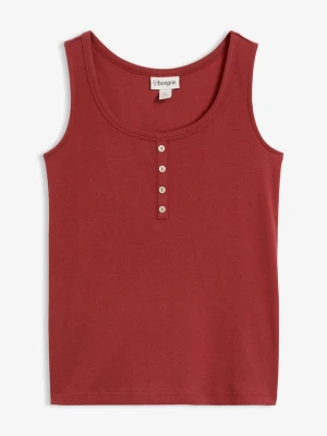 Top do bioder z prążkowanego materiału BonPrix czerwony