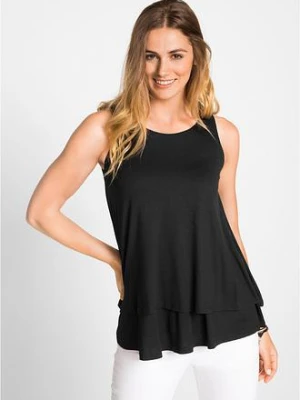 Top dwuwarstwowy z wiskozy BonPrix czarny