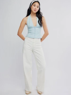 Top Free People jasnoniebieski denim