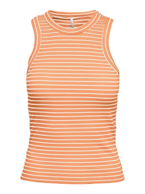 ONLY Top "Gila" w kolorze pomarańczowo-białym rozmiar: XL