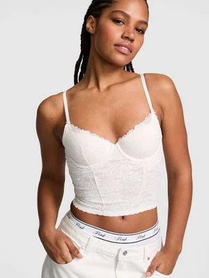 PINK WINK Top gorsetowy lekko usztywniany scoop PINK Wink Victoria's Secret Biały