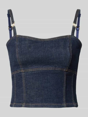 Top jeansowy z cienkie ramiączka model 'ZELDA' Guess