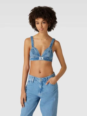 Top jeansowy z naszywką z logo Calvin Klein Jeans