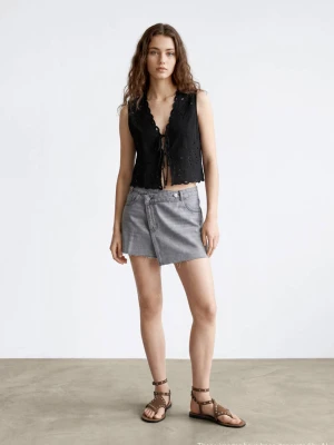 Top kamizelka z haftami czarny - Teen - - MANGO TEEN
