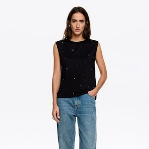 Top kamyczki bez rękawów czarny BIMBA Y LOLA