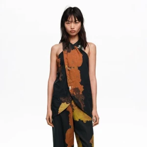 Top kopertowy len Blot czarny BIMBA Y LOLA