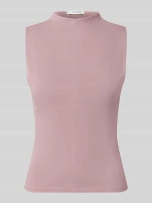 Top krój slim fit z mieszanka bawełny model 'Belisa' Topshop Brudnoróżowy