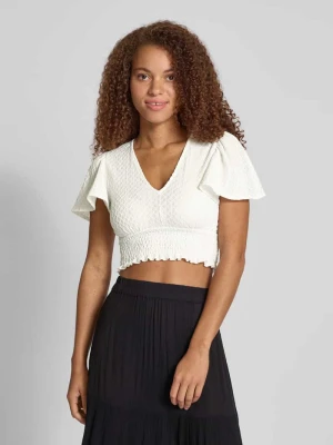 Top krótki o kroju regular fit z marszczonymi detalami model ‘HANNAH’ Only