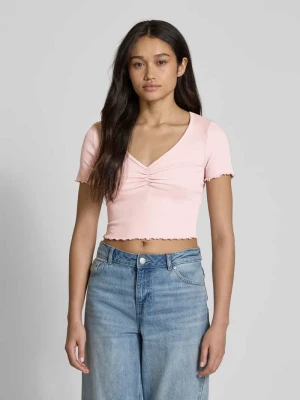 Top krótki o kroju regular fit z mieszanki bawełny i elastanu model ‘BETTY’ Only