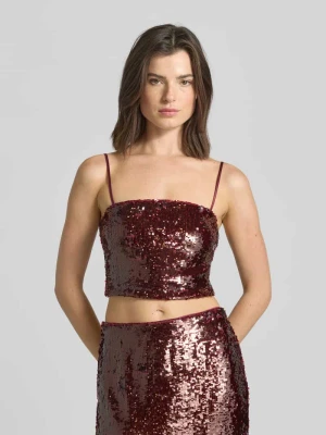 Top krótki o kroju slim fit z cekinami Jake*s Cocktail