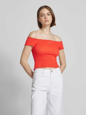 Top krótki o kroju slim fit z marszczonymi wstawkami Tommy Jeans