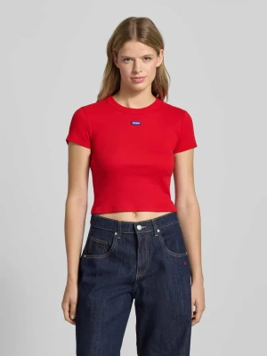 Top krótki o kroju slim fit z mieszanki bawełny model ‘BABY TEE_B’ Hugo Blue