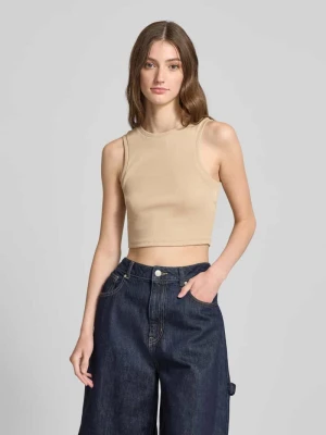 Top krótki o kroju slim fit z mieszanki bawełny model ‘VILMA’ Only