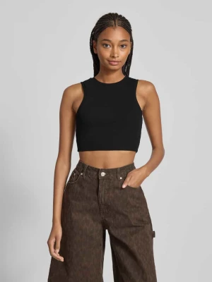 Top krótki o kroju slim fit z mieszanki bawełny model ‘VILMA’ Only