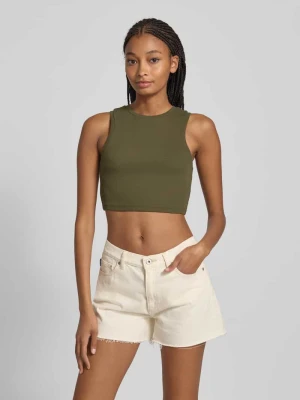 Top krótki o kroju slim fit z mieszanki bawełny model ‘VILMA’ Only