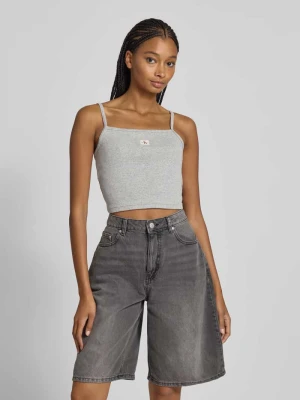 Top krótki z detalem z logo Calvin Klein Jeans