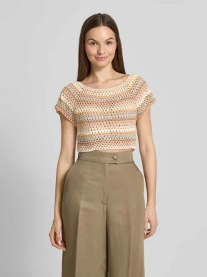 Top krótki z imitacji dzianiny Apricot