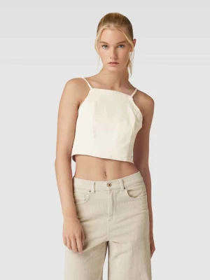 Top krótki z imitacji dzianiny Tom Tailor Denim