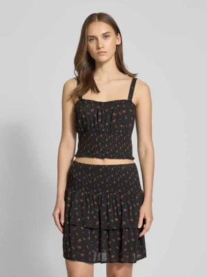 Top krótki z marszczonymi detalami REVIEW