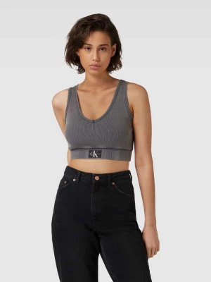 Top krótki z naszywką z logo Calvin Klein Jeans