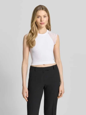 Top krótki z obszyciem koronką model 'MILLIE' Guess