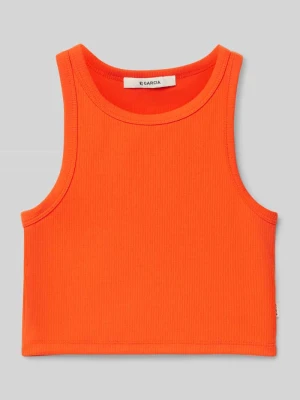 Top krótki z prążkowanymi wykończeniami Garcia