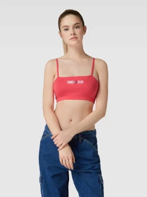 Top krótki ze regulowanymi, cienkimi ramiączkami model ‘ARCHIVE’ Tommy Jeans