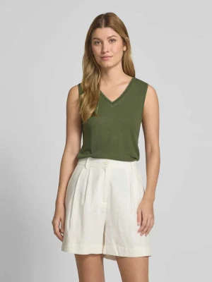 Top lniany z dekoltem w serek model ‘EMEL’ Soyaconcept