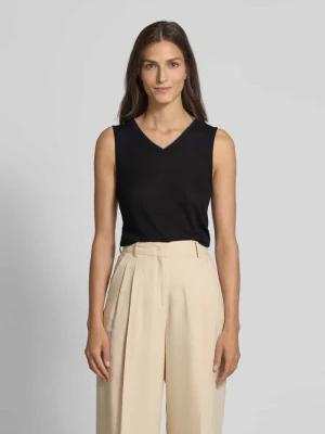 Top lniany z dekoltem w serek model ‘EMEL’ Soyaconcept