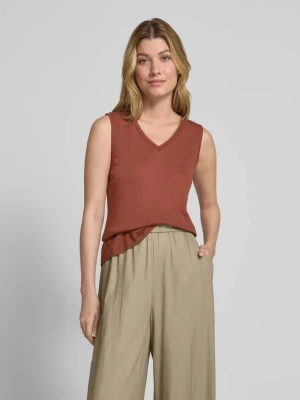 Top lniany z dekoltem w serek model ‘EMEL’ Soyaconcept