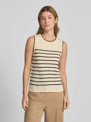 Top lniany z okrągłym dekoltem model ‘ESTHER’ Selected Femme