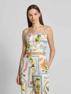 Top lniany z prostokątnym dekoltem model ‘Francine’ Forever New