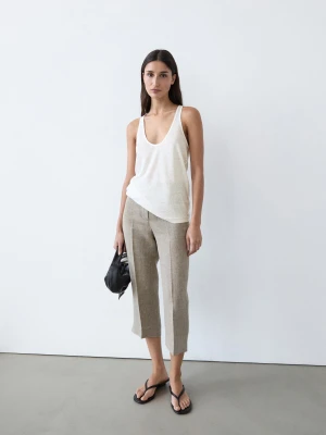 Top Na Ramiączkach Ze 100% Lnu - Biały Złamany - - Massimo Dutti - Kobieta