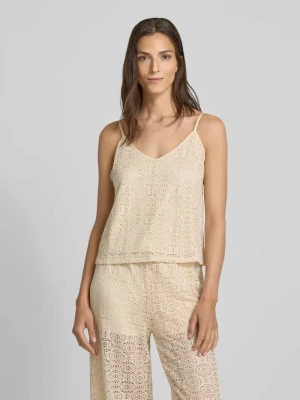 Top na ramiączkach o kroju comfort fit z koronką model ‘MAYA’ Vero Moda