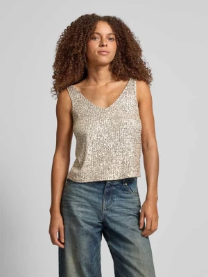 Top na ramiączkach o kroju regular fit z cekinowym obszyciem model ‘ANA’ Only