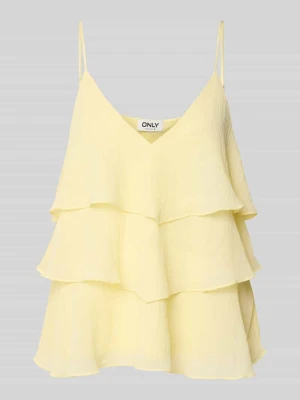 Top na ramiączkach o kroju regular fit z falbanami model 'LINN' Only