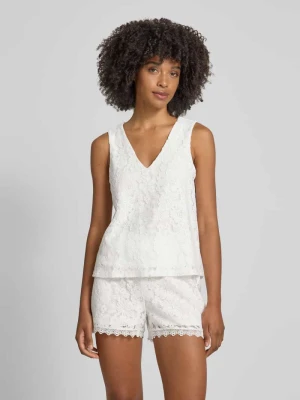 Top na ramiączkach o kroju regular fit z mieszanka bawełny model 'HONEY' Vero Moda Biały