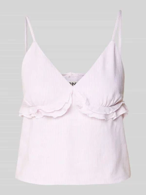 Top na ramiączkach o kroju regular fit z mieszanki wiskozy i lnu model 'SIESTA' Only