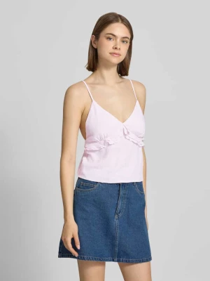 Top na ramiączkach o kroju regular fit z mieszanki wiskozy i lnu model 'SIESTA' Only
