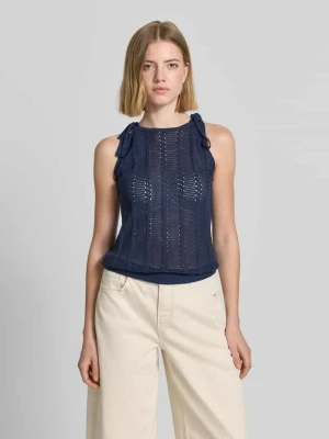 Top na ramiączkach o kroju relaxed fit z mieszanka bawełny model 'LUX LIGHT' Vero Moda Ciemnoniebieski