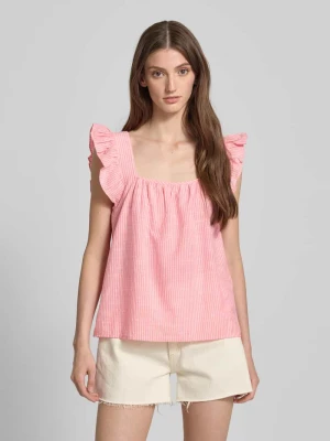Top na ramiączkach o kroju relaxed fit z mieszanki bawełny i lnu model ‘APIA’ Pieces