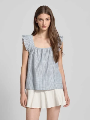 Top na ramiączkach o kroju relaxed fit z mieszanki bawełny i lnu model ‘APIA’ Pieces