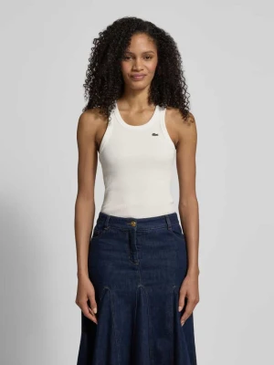 Top na ramiączkach o kroju slim fit z czystej bawełny Lacoste Sport