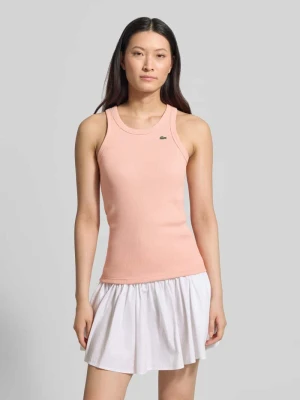 Top na ramiączkach o kroju slim fit z czystej bawełny Lacoste Sport