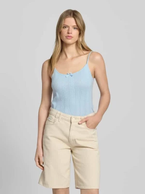Top na ramiączkach o kroju slim fit z czystej bawełny model ‘MARIE’ Pieces